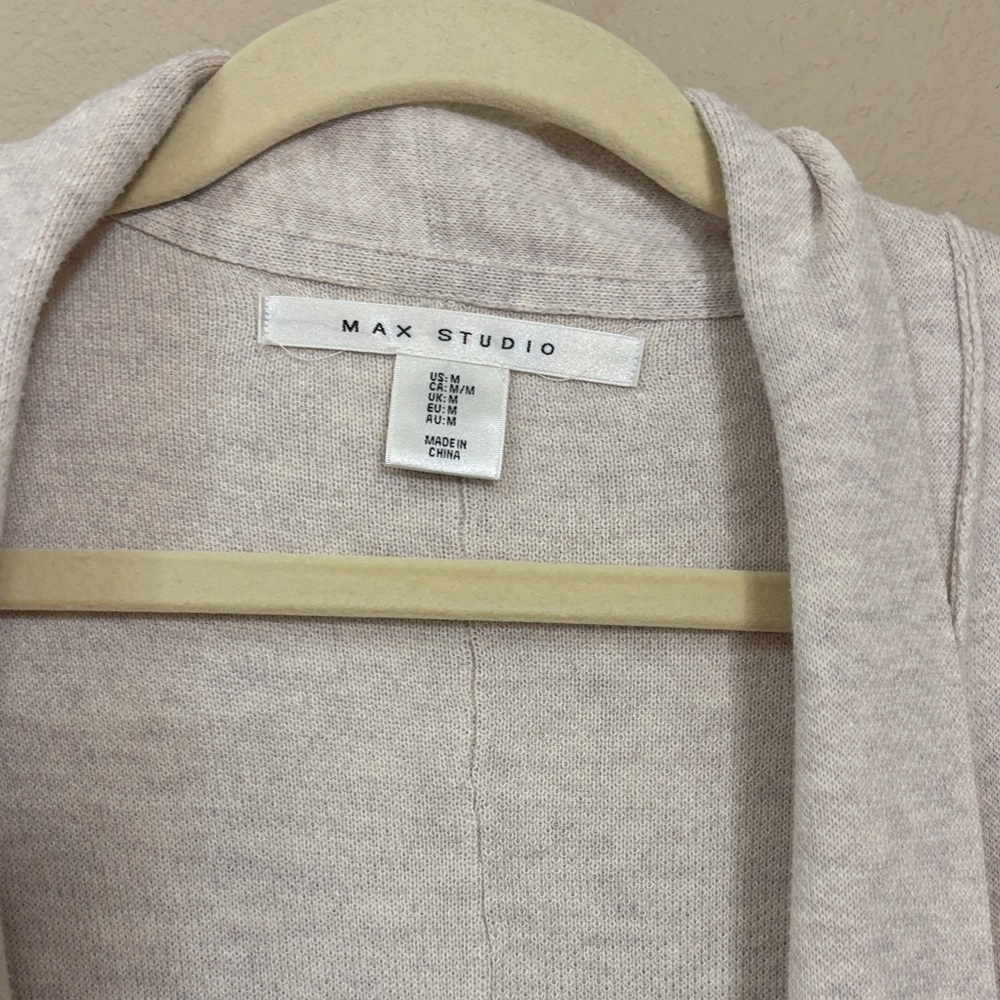 Max Studio Light Beige Knit Cardigan